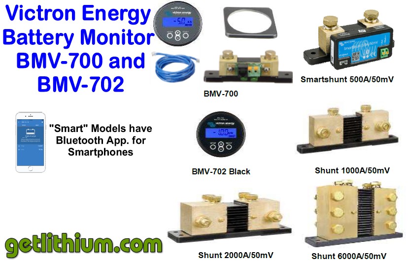 Victron Energy BMV-700 and BMV-702 battery monitoring systems, Victron Smartshunts with Bluetooth App and more for RV and Marine