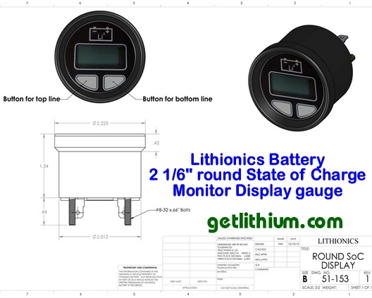 Lithionics Battery State of Charge Monitor Kit gauge