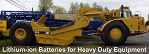 Caterpillar Scrapers will always start with our lithium ion batteries