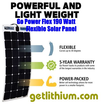 Go Power 190 Watt semi-flexible solar panel expansion kit - perfect for marine and RV solar installations