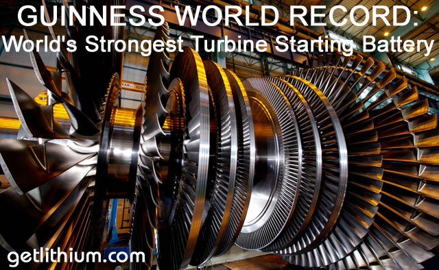 World Record for the world's strongest turbine engine cranking battery