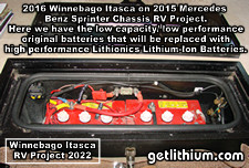 Click on the image for a larger photo of this Lithionics lithium-ion battery installation project on this great Recreational Vehicle