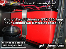 Click on the image for a larger photo of this Lithionics lithium-ion battery installation project on this great Recreational Vehicle
