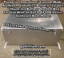 Custom aluminum battery box for the Lithionics lithium-ion battery