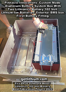 Custom aluminum battery box for the Lithionics lithium-ion battery