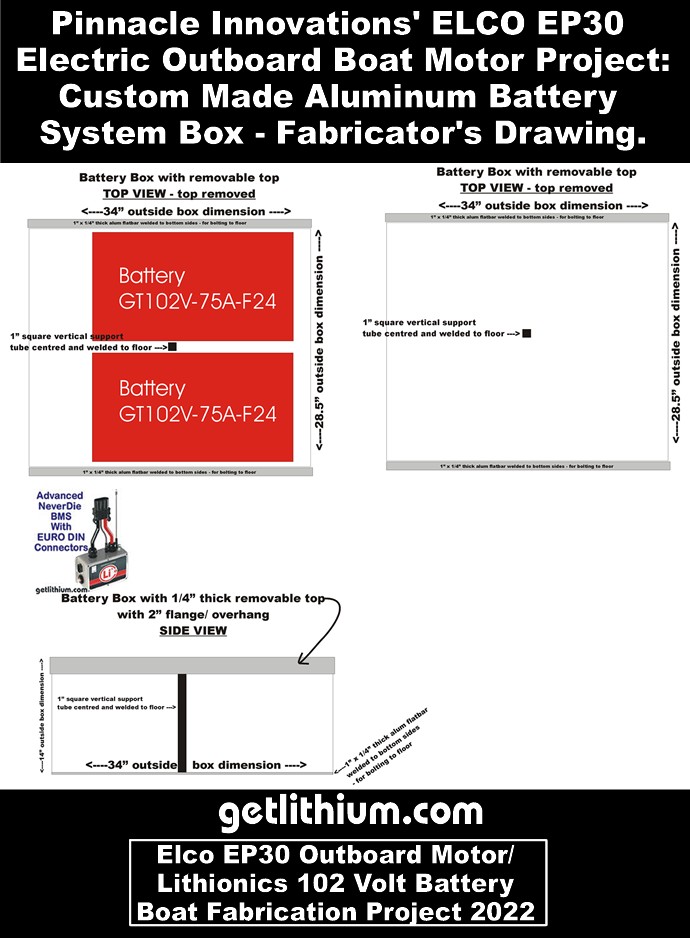 Custom aluminum battery box for the Lithionics lithium-ion battery