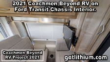 2021 Coachmen Beyond on a Ford Transit Chassis RV Lithionics Battery lithium-ion battery installation project photo - shown here is one of the RV's marketing photos showing the RV's interior.