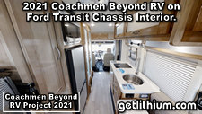 2021 Coachmen Beyond on a Ford Transit Chassis RV Lithionics Battery lithium-ion battery installation project photo - shown here is one of the RV's marketing photos showing the RV's interior.